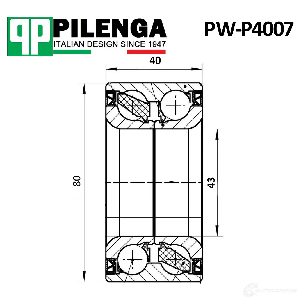 Подшипник ступицы передней PILENGA 1440665662 JYKI2 I PWP4007