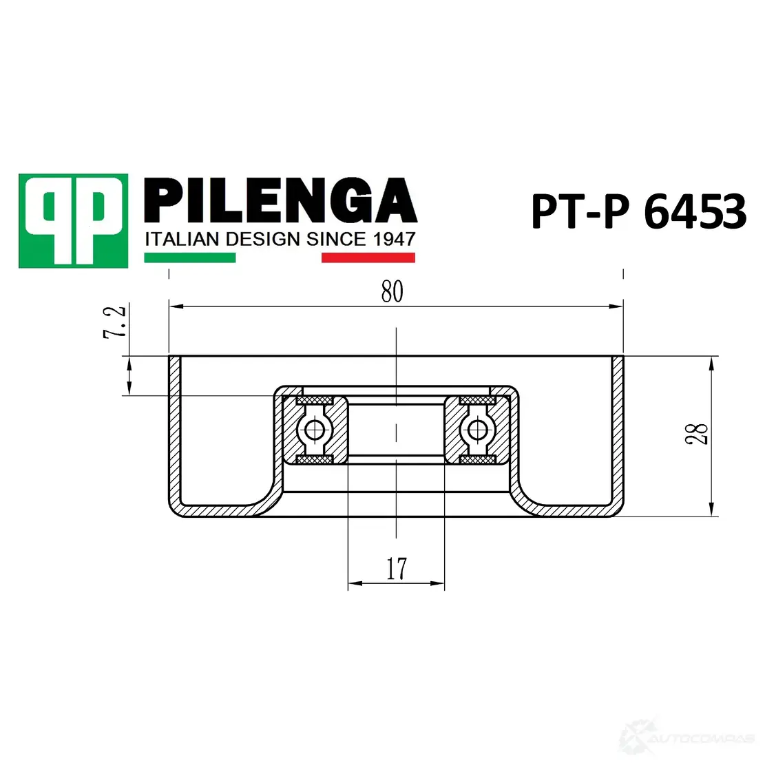 Ролик натяжителя ремня PILENGA PTP6453 1440665798 GKE PDMH изображение 0