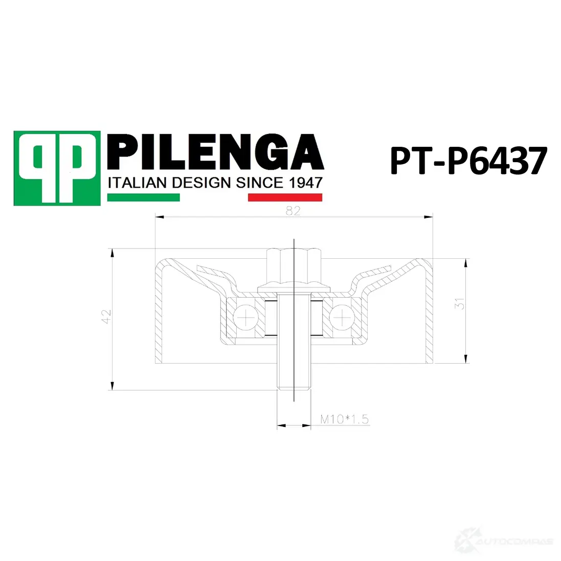 Ролик натяжителя ремня PILENGA 1440665812 K 1ZG5 PTP6437 изображение 0