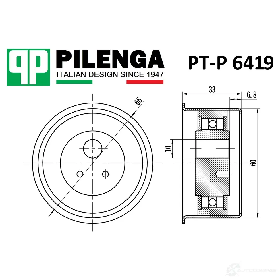 Ролик натяжителя ремня с эксцентриком PILENGA 1440665830 SG NXE1 PTP6419