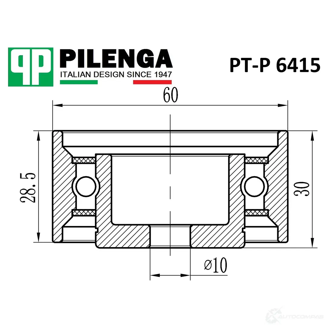 Ролик натяжителя ремня PILENGA PTP6415 99 ZLJ 1440665835 изображение 0