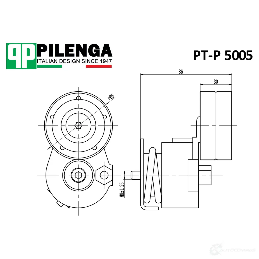 Натяжитель ремня приводного в сборе PILENGA PTP5005 1440665859 97ZDOV D