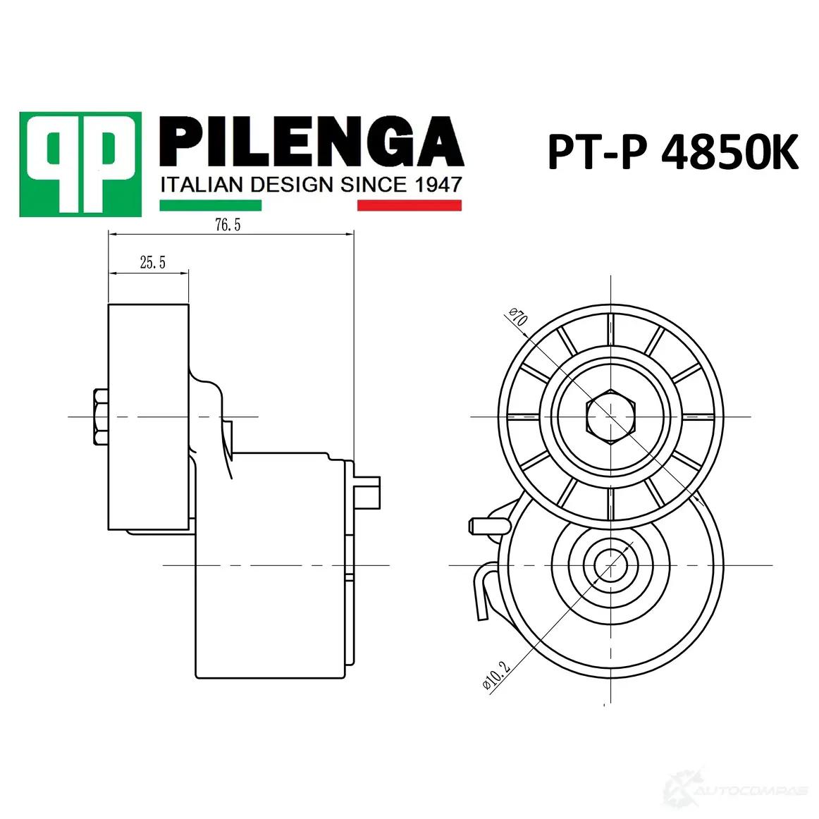 Натяжитель ремня приводного в сборе PILENGA O9NF 182 PTP4850K 1440665866