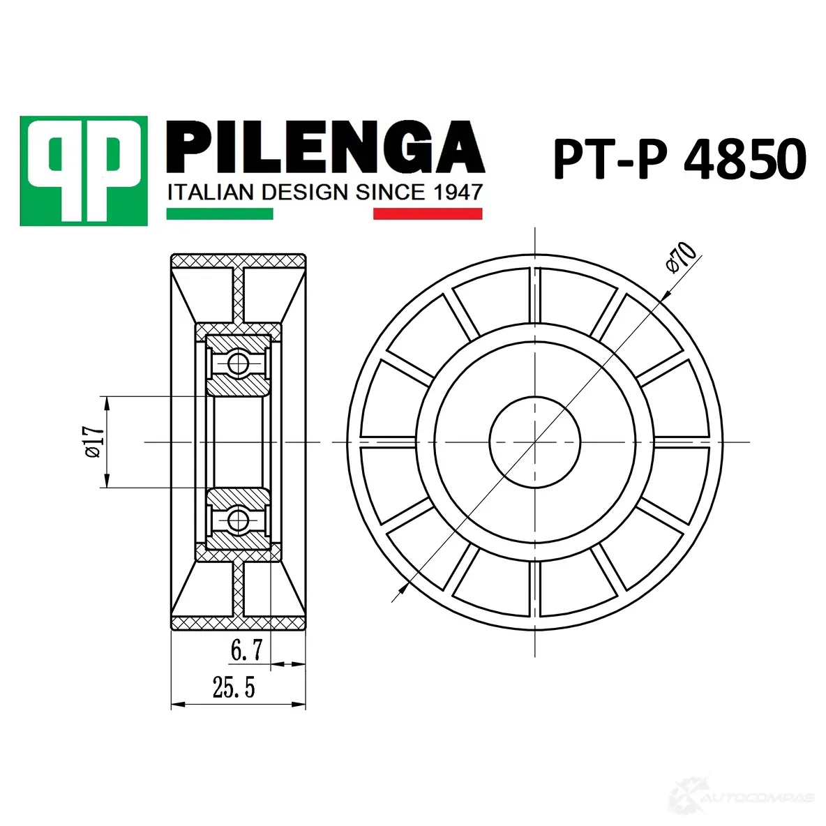 Ролик ремня приводного PILENGA E8 84VMZ 1440665867 PTP4850