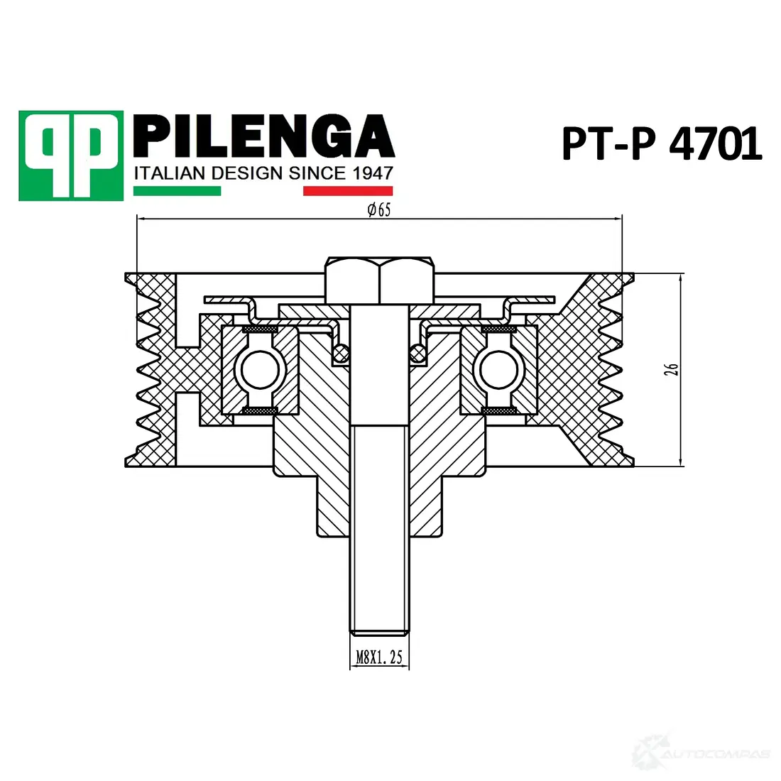 Ролик поликлинового ремня (опорный) PILENGA PTP4701 1440665889 2M6 7C изображение 0