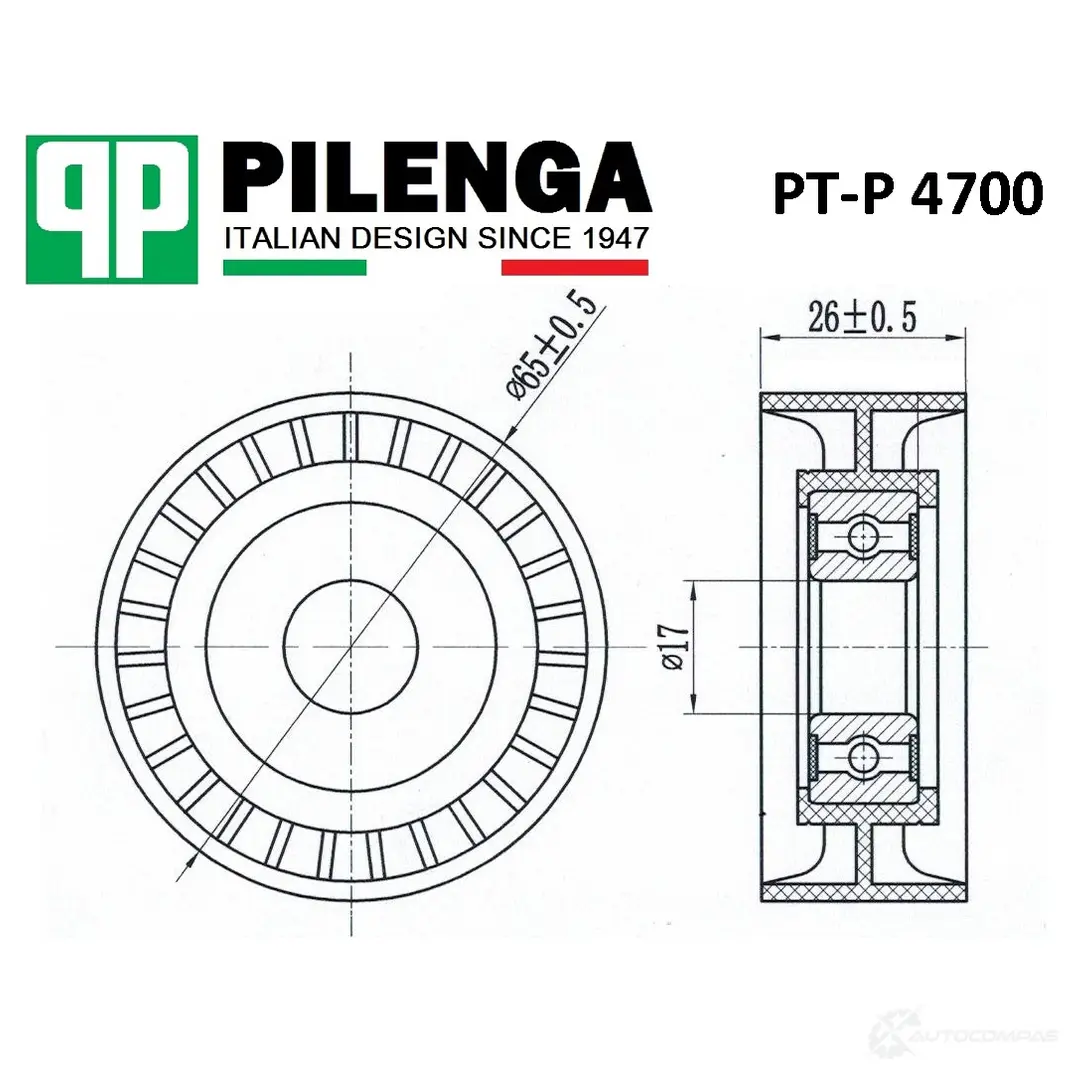 Ролик натяжителя приводного ремня PILENGA 1440665890 PTP4700 B TICU