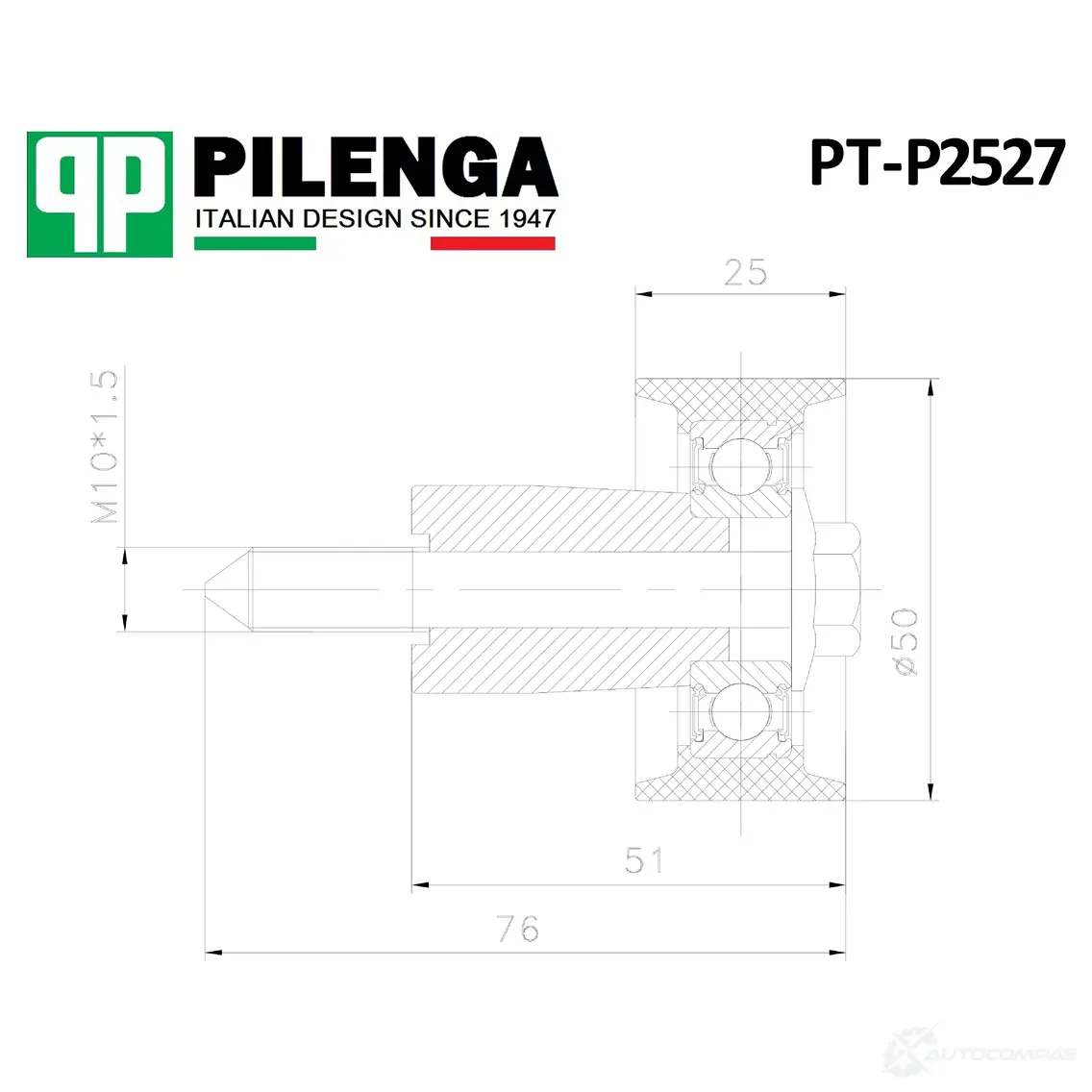 Ролик натяжитель ремня ГРМ обводной PILENGA 1440665910 EUVIZ F PTP2527 изображение 0