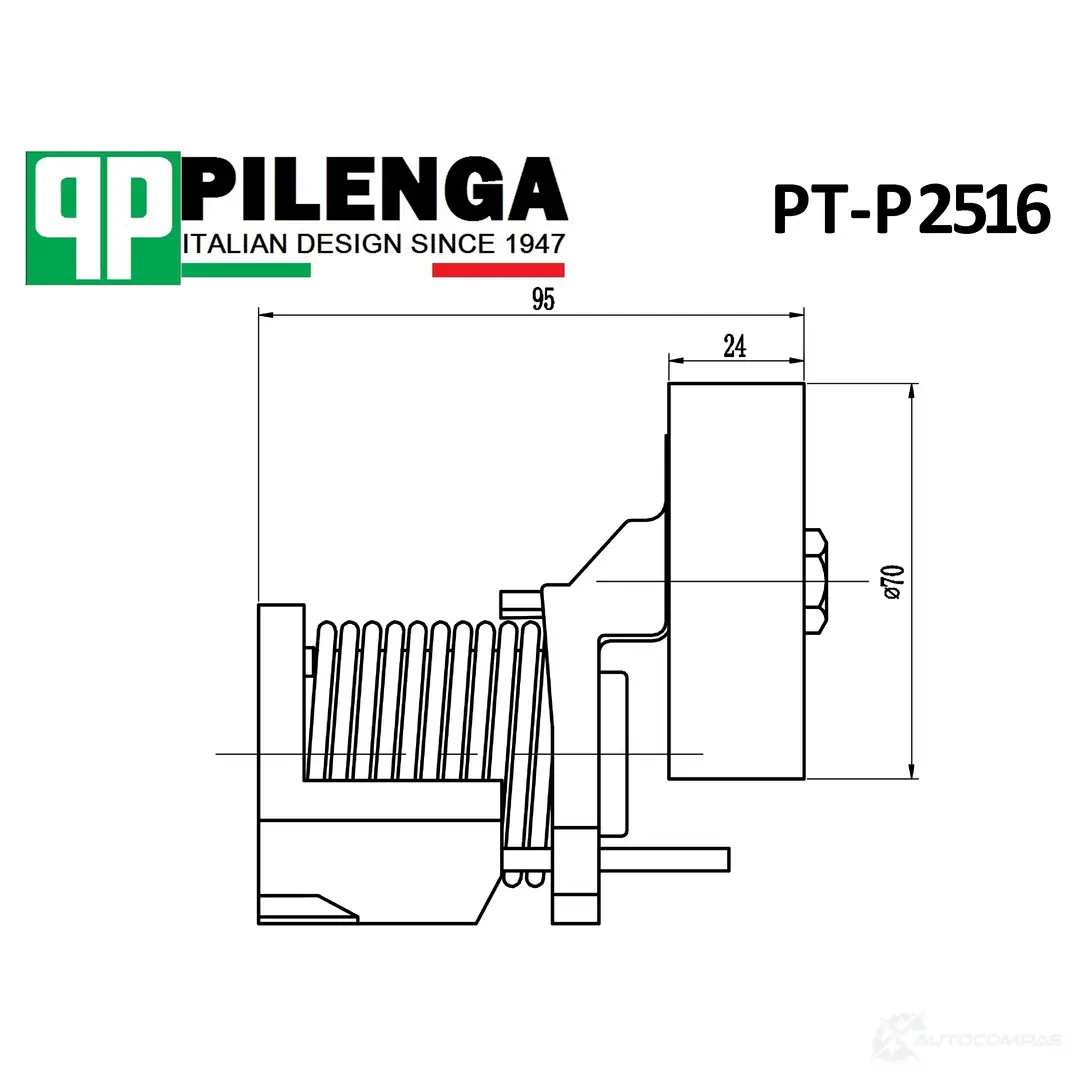 Натяжитель ремня PILENGA PTP2516 KLN 1F6 1440665923 изображение 0