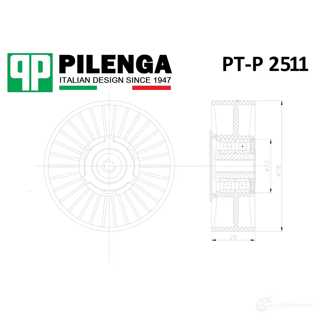 Ролик ремня натяжной PILENGA PTP2511 1440665928 C ESJCMF изображение 0