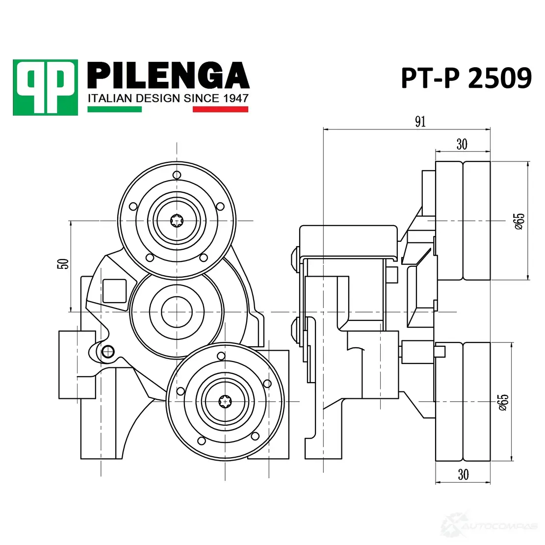 Натяжитель ремня PILENGA 1440665930 PTP2509 BB EJKOC изображение 0