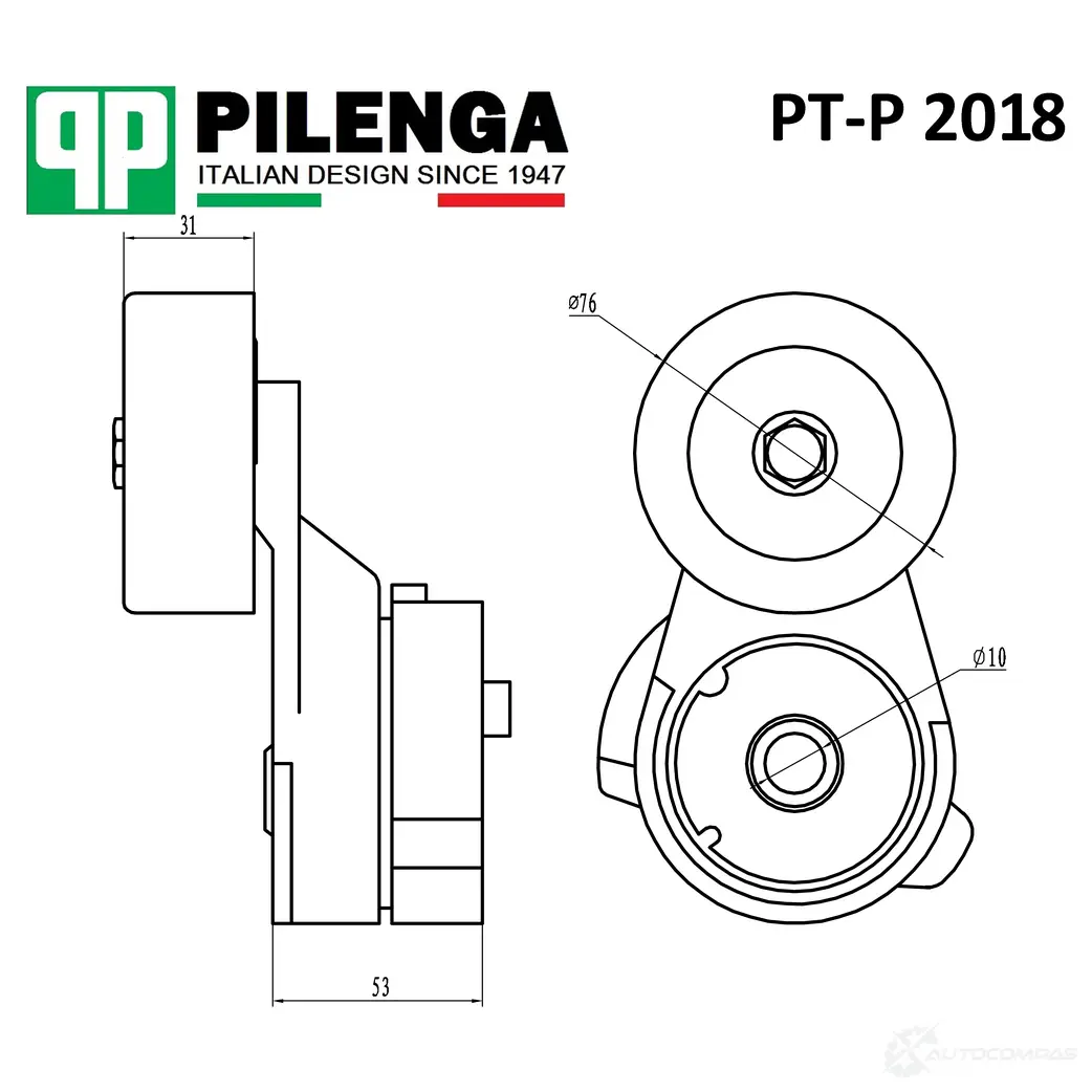 НАТЯЖИТЕЛЬ РЕМНЯ ПРИВОДНОГО (в сборе) 1,6 / 1,4 Solaris/RIO PILENGA 15AZ1 3F PTP2018 1440665945
