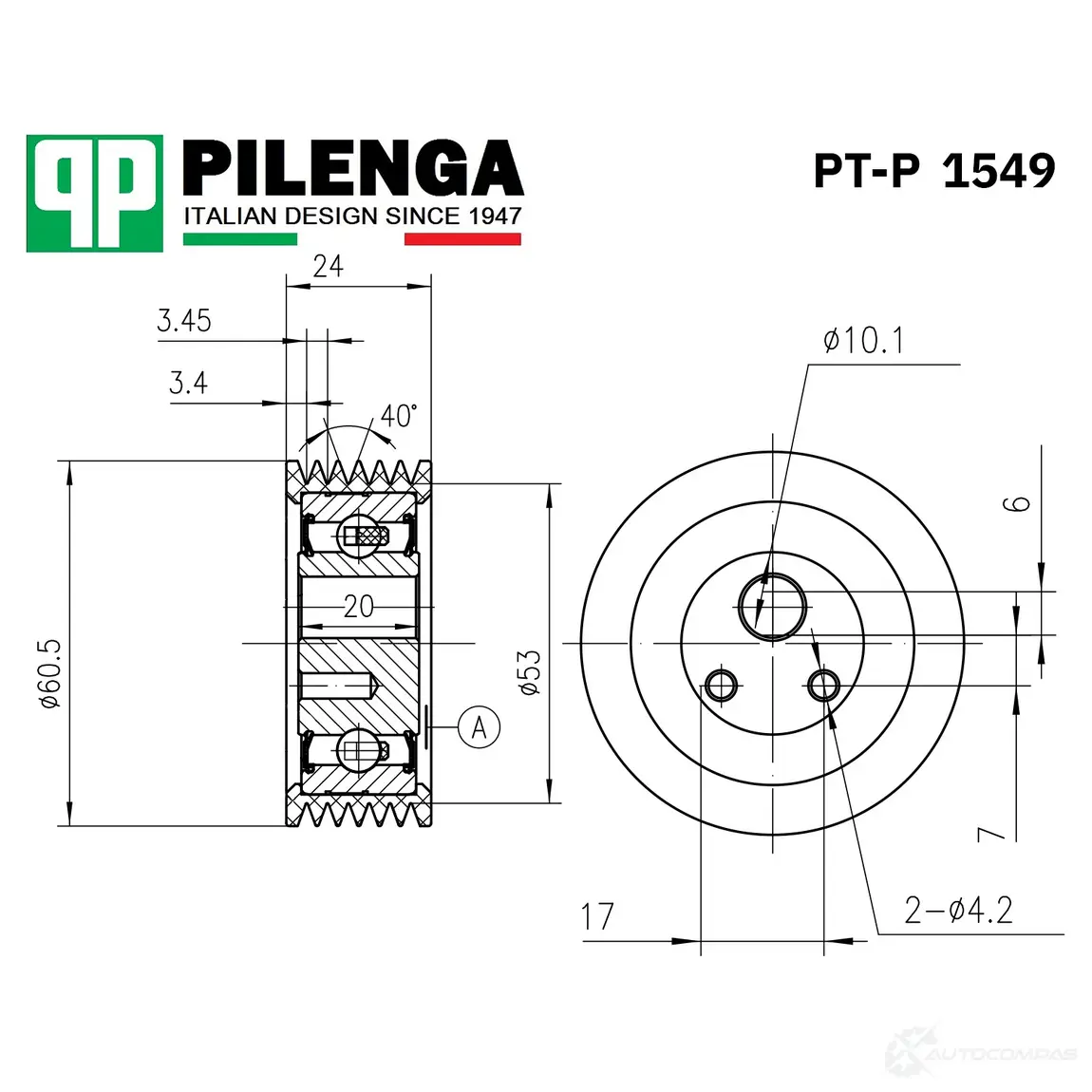 Ролик натяжения ремня генератора и кондиционера PILENGA PTP1549 1440665979 TAL NI изображение 0