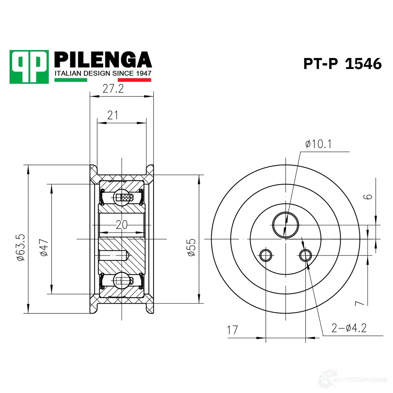 Ролик натяжной PILENGA Q5KJ5CM 1422912307 PEBY VX PTP1546