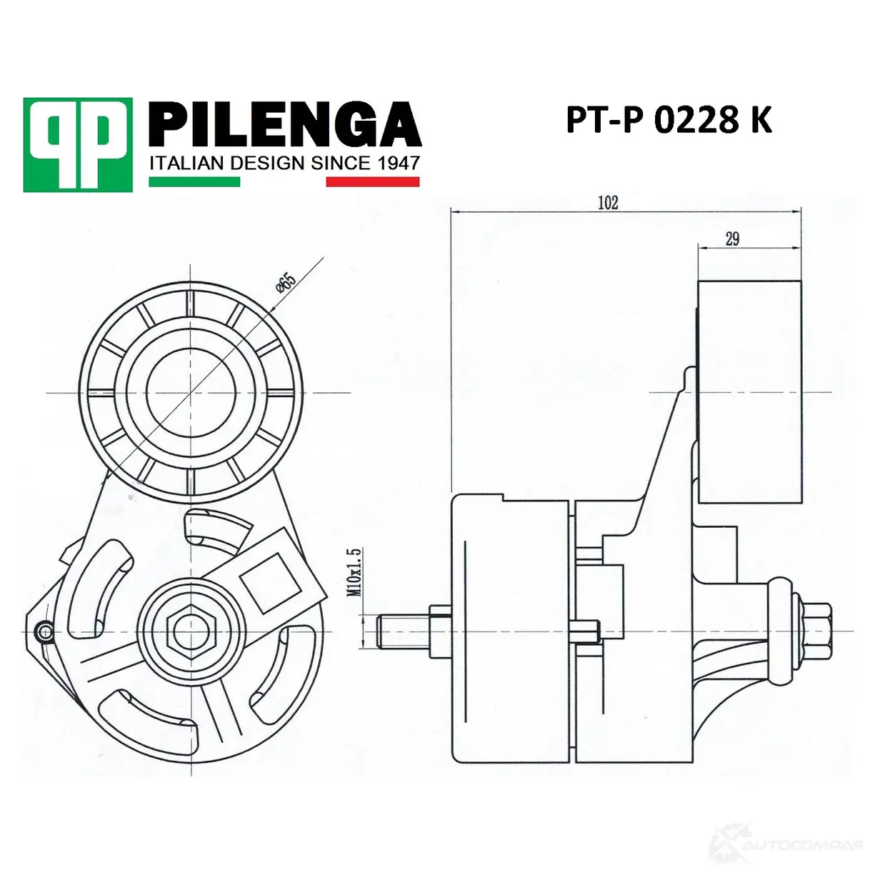 Ролик натяжителя ремня в сборе PILENGA 1440666001 PTP0228K 527 67SY