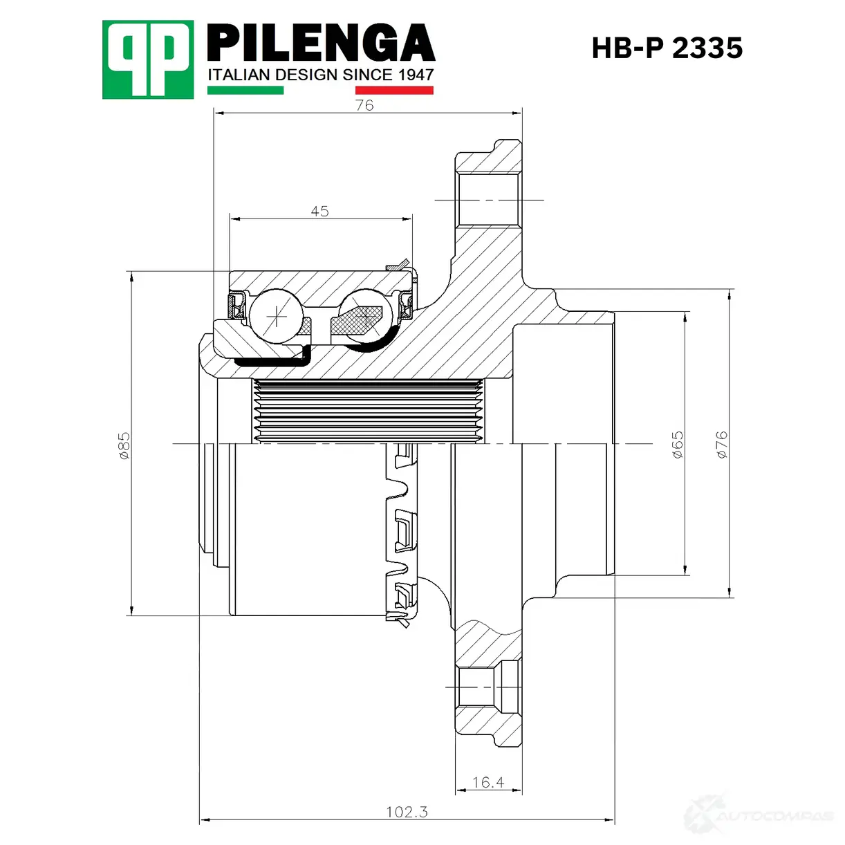 Ступица задняя +ABS PILENGA HBP2335 1440666144 V R608
