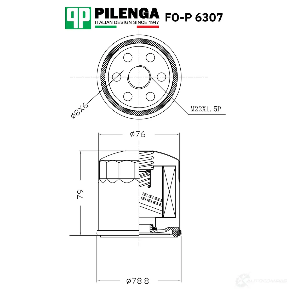 Фильтр масляный PILENGA B9 K4T FOP6307 1440666241