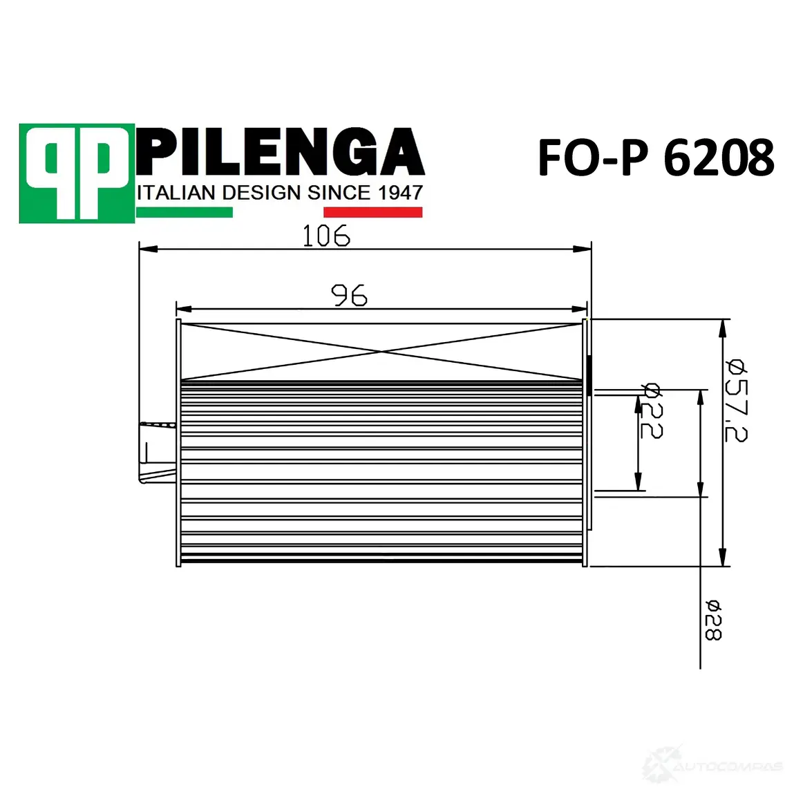 Фильтр масляный (вставка) PILENGA 1440666242 FOP6208 SV2V X