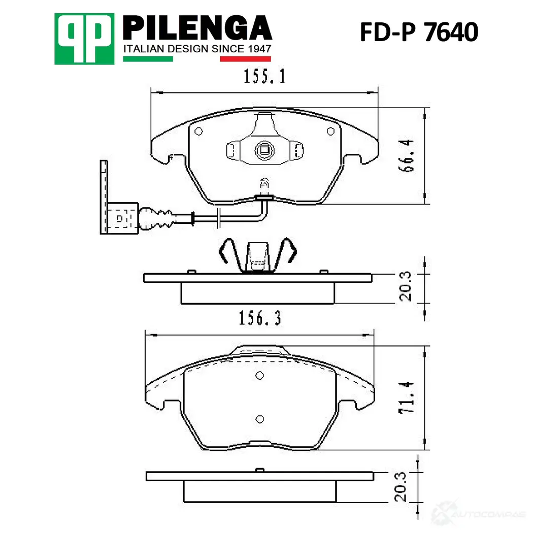 Колодки тормозные дисковые передние PILENGA FDP7640 716Z VY 1440666260
