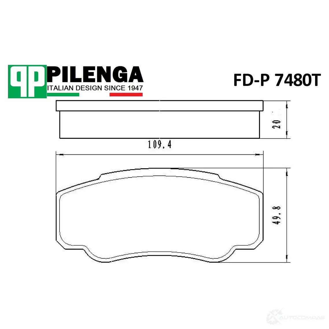 Колодки тормозные дисковые задние, усиленные PILENGA FDP7480T C PRGZ 1440666262