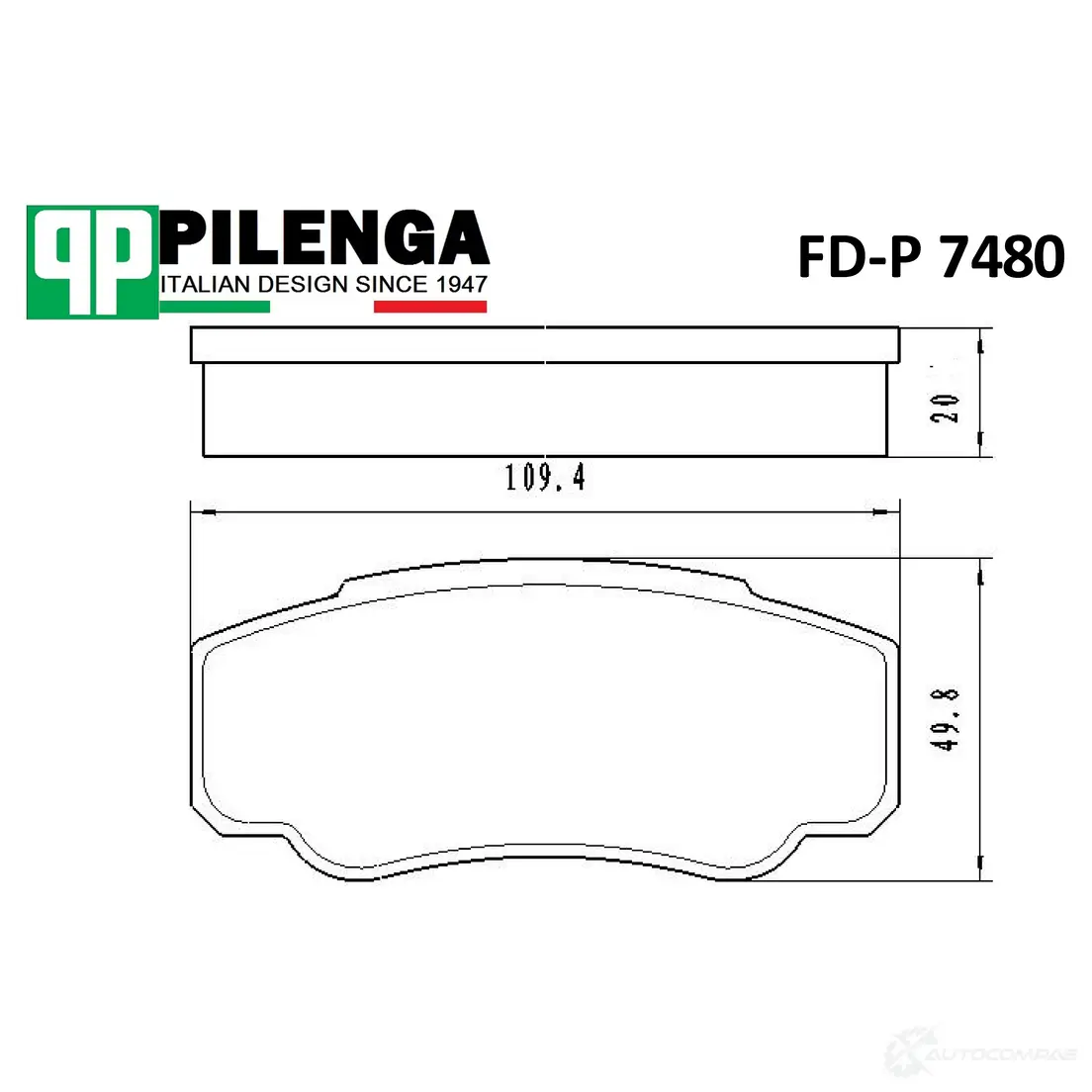 Колодки тормозные дисковые задние PILENGA FDP7480 1440666263 95S34 I