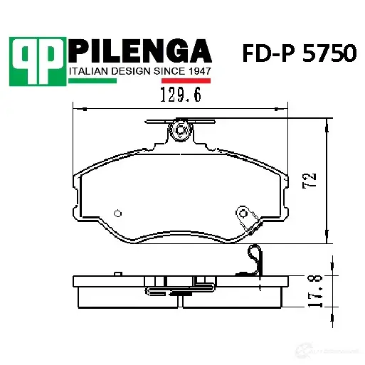 Колодки тормозные дисковые передние PILENGA 1440666270 FDP5750 K6 OP8