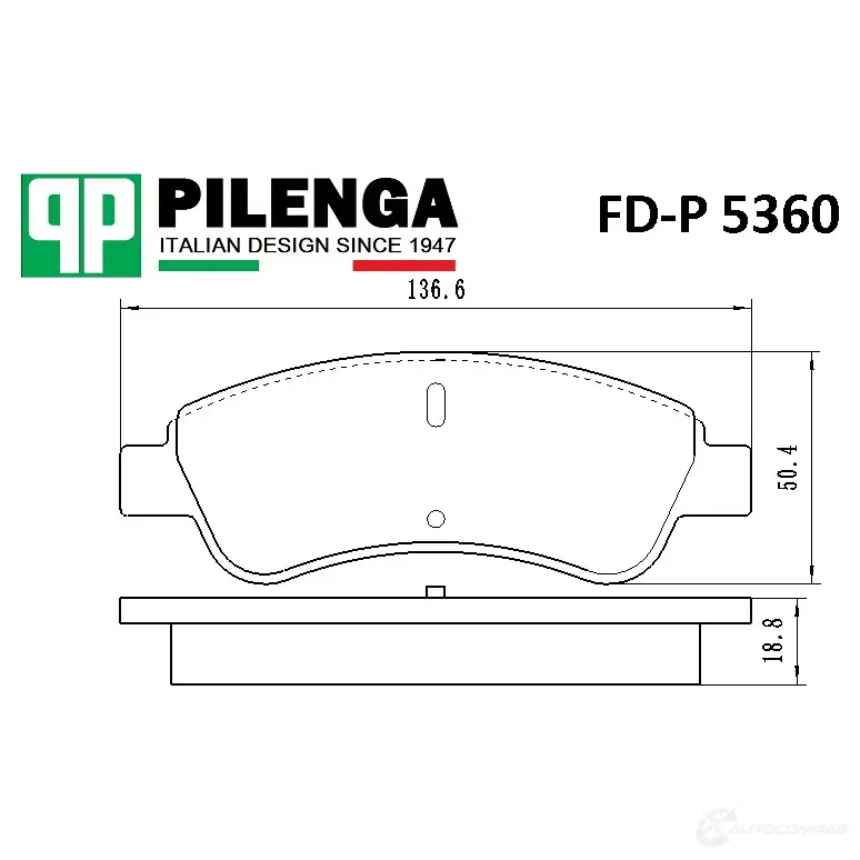 Колодки тормозные дисковые передние PILENGA 9G9 MDT FDP5360 1440666273
