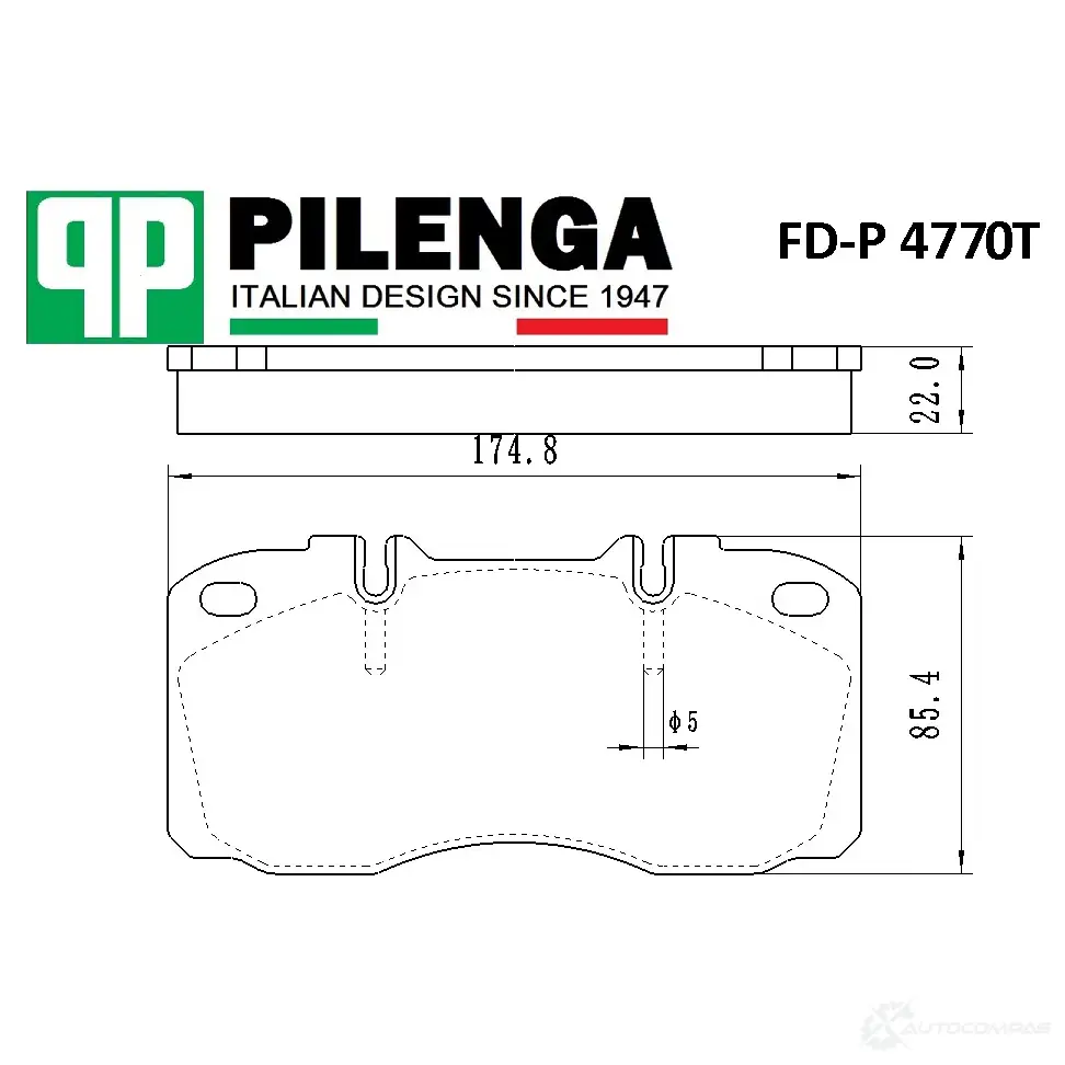 Колодки тормозные дисковые, усиленные PILENGA FDP4770T 1440666274 BDO ZL5