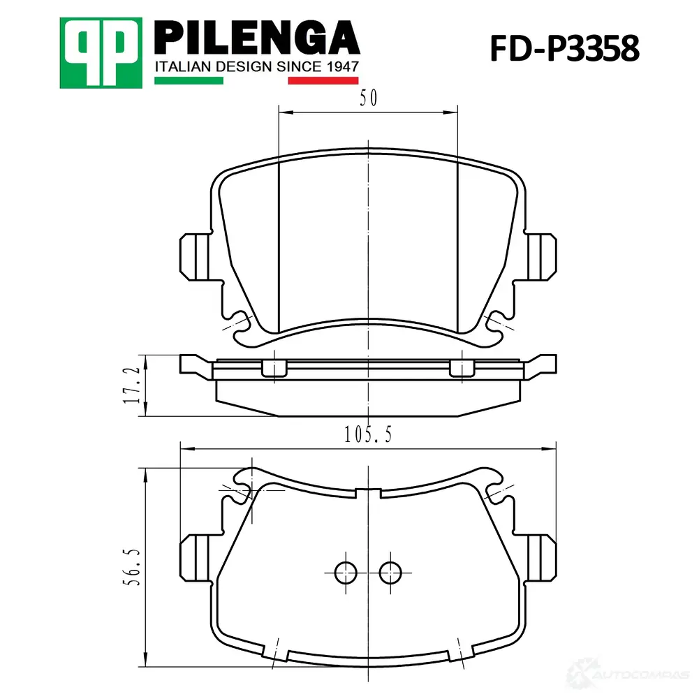 Колодки тормозные дисковые задние (Аналог FD-P 7690 T) PILENGA 1440666283 QH3A E FDP3358