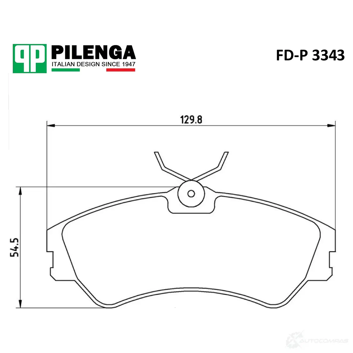 Колодки тормозные передние 130х54,5х19 PILENGA 1440666298 WBCJ J5 FDP3343 изображение 0