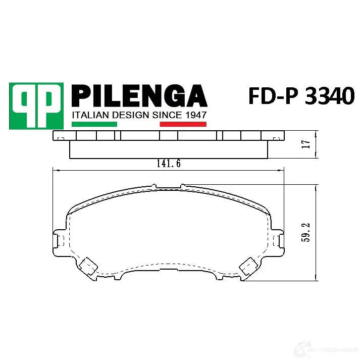 Колодки тормозные дисковые передние PILENGA FDP3340 1440666301 FJ ZLF