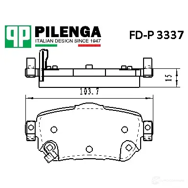 Колодки тормозные дисковые задние PILENGA FDP3337 1440666305 WNHDQ5 W