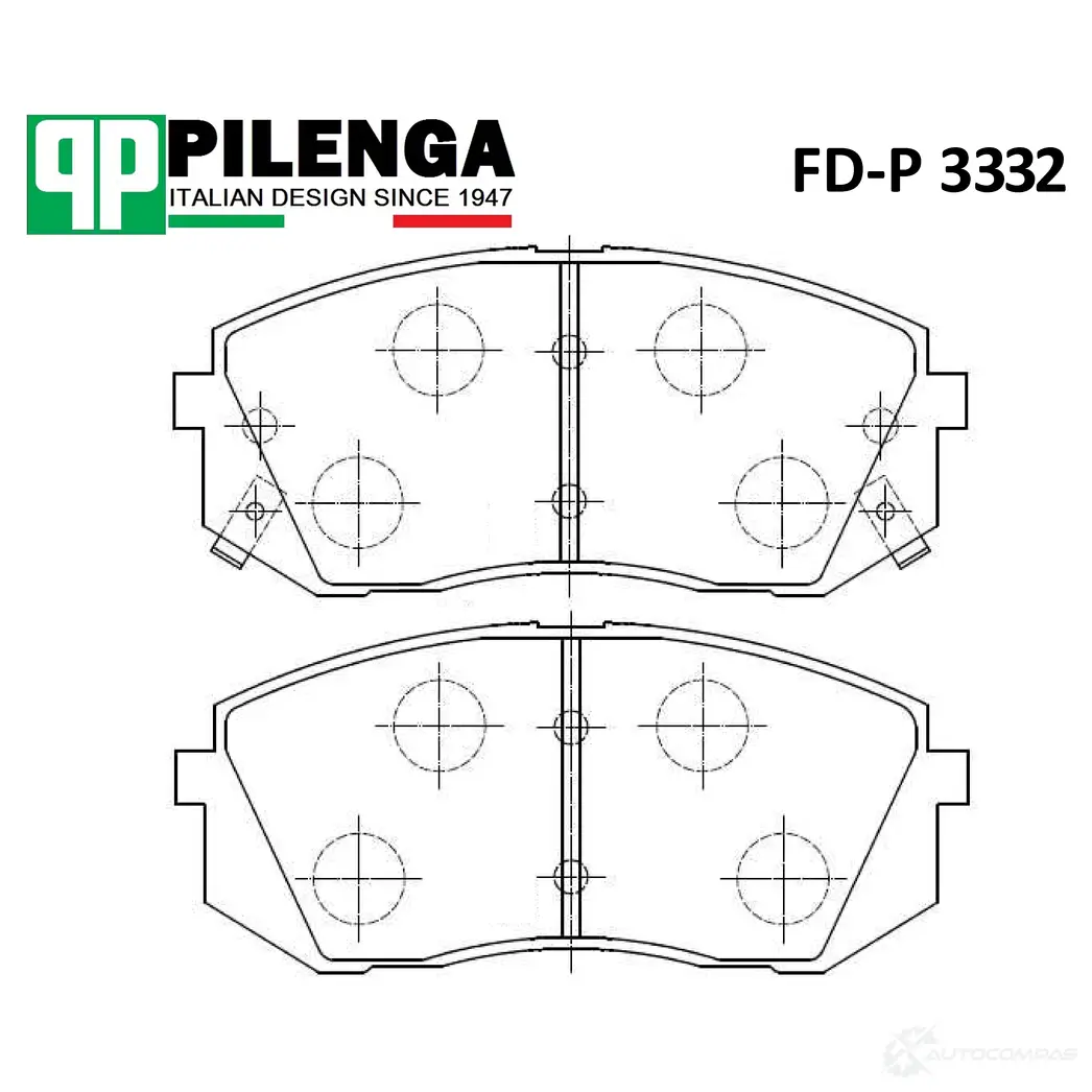 Колодки тормозные дисковые передние PILENGA FDP3332 F1R NB 1440666313
