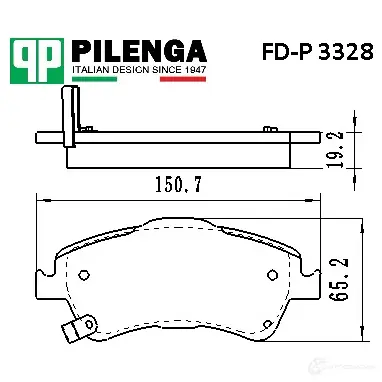 Колодки тормозные дисковые передние PILENGA 1440666324 FDP3328 WHSV4I 9 изображение 0