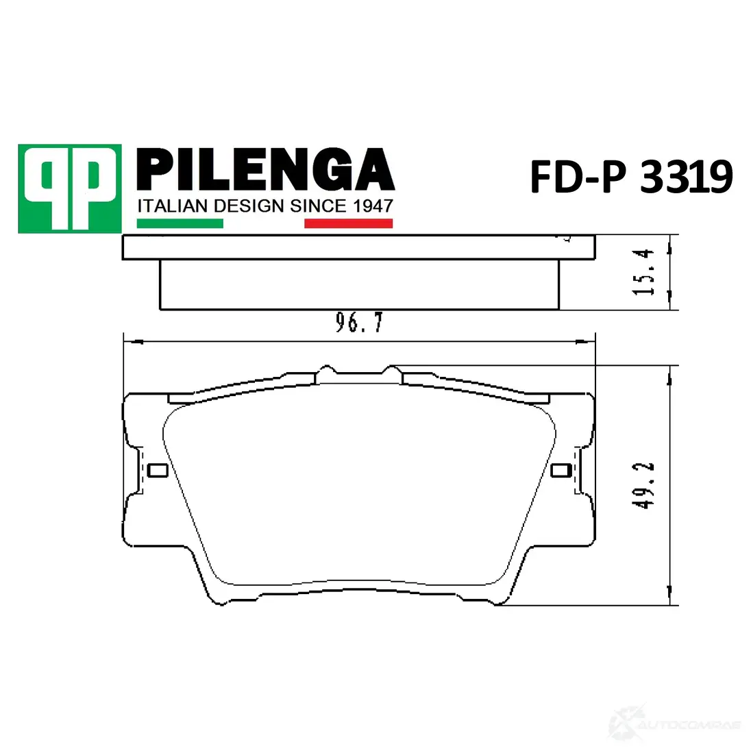 Колодки тормозные дисковые задние (Аналог FD-P 3317) PILENGA T HUZGW6 FDP3319 1440666329 изображение 0