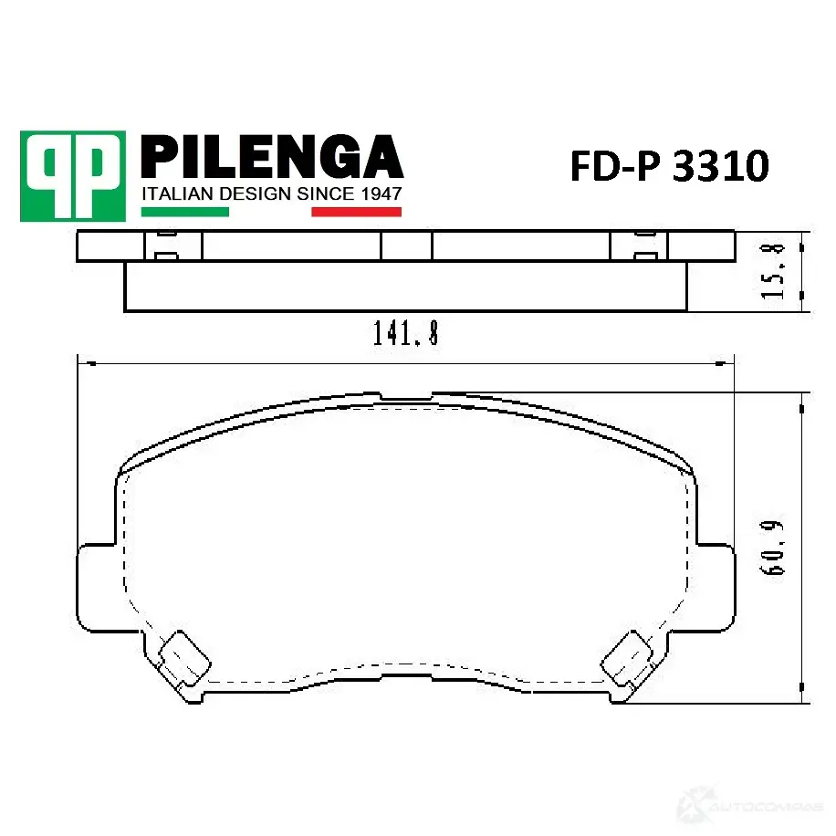 Колодки тормозные дисковые передние PILENGA 865 UG FDP3310 1440666350