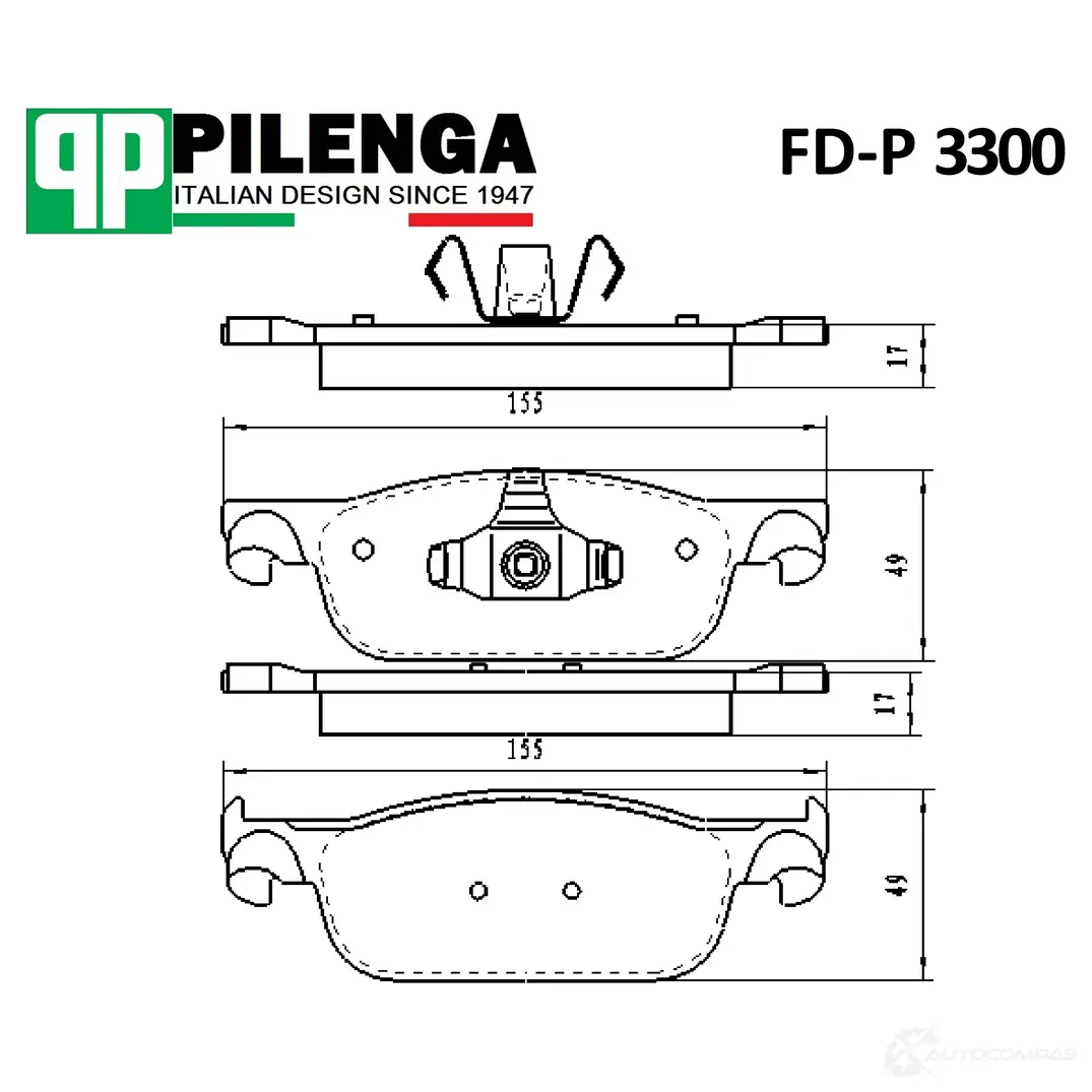 Колодки тормозные дисковые передние PILENGA 8VHX B 1440666362 FDP3300 изображение 0