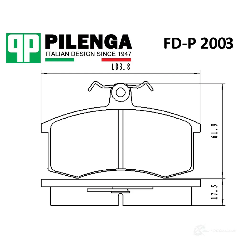 Колодки тормозные дисковые PILENGA 1440666394 FDP2003 8Z8 EV