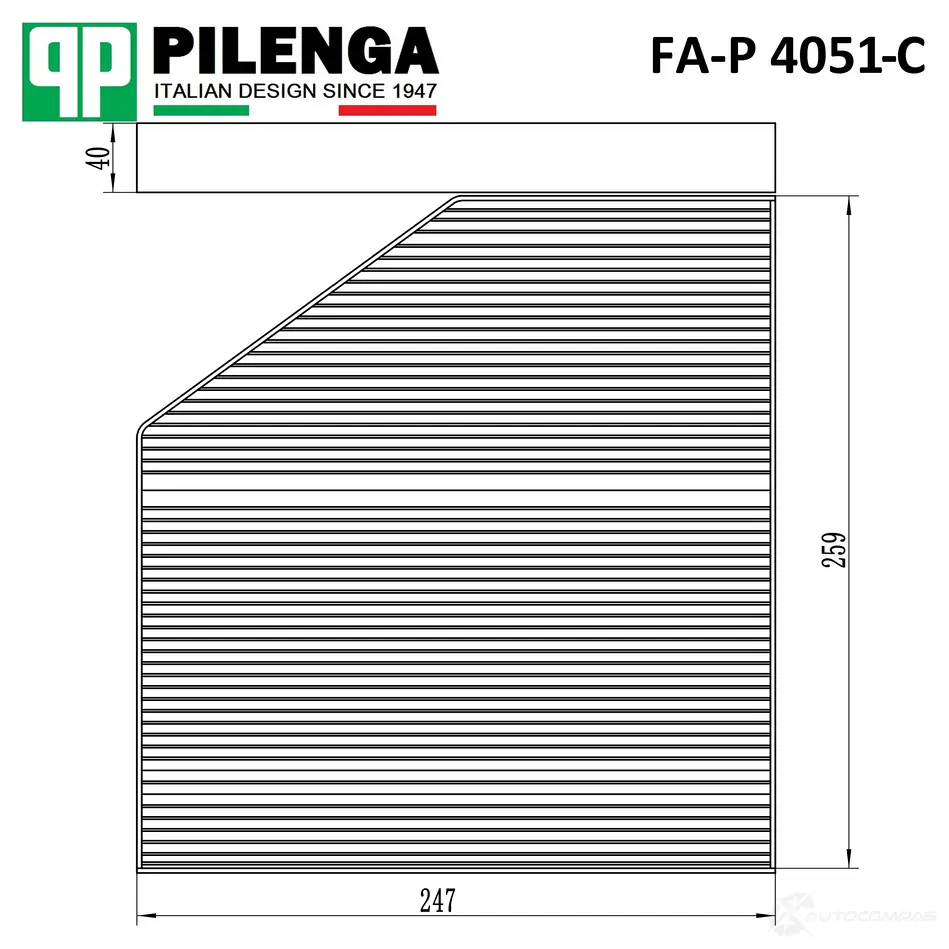 Фильтр салонный, угольный PILENGA Z7YK 5 1440666525 FAP4051C изображение 0