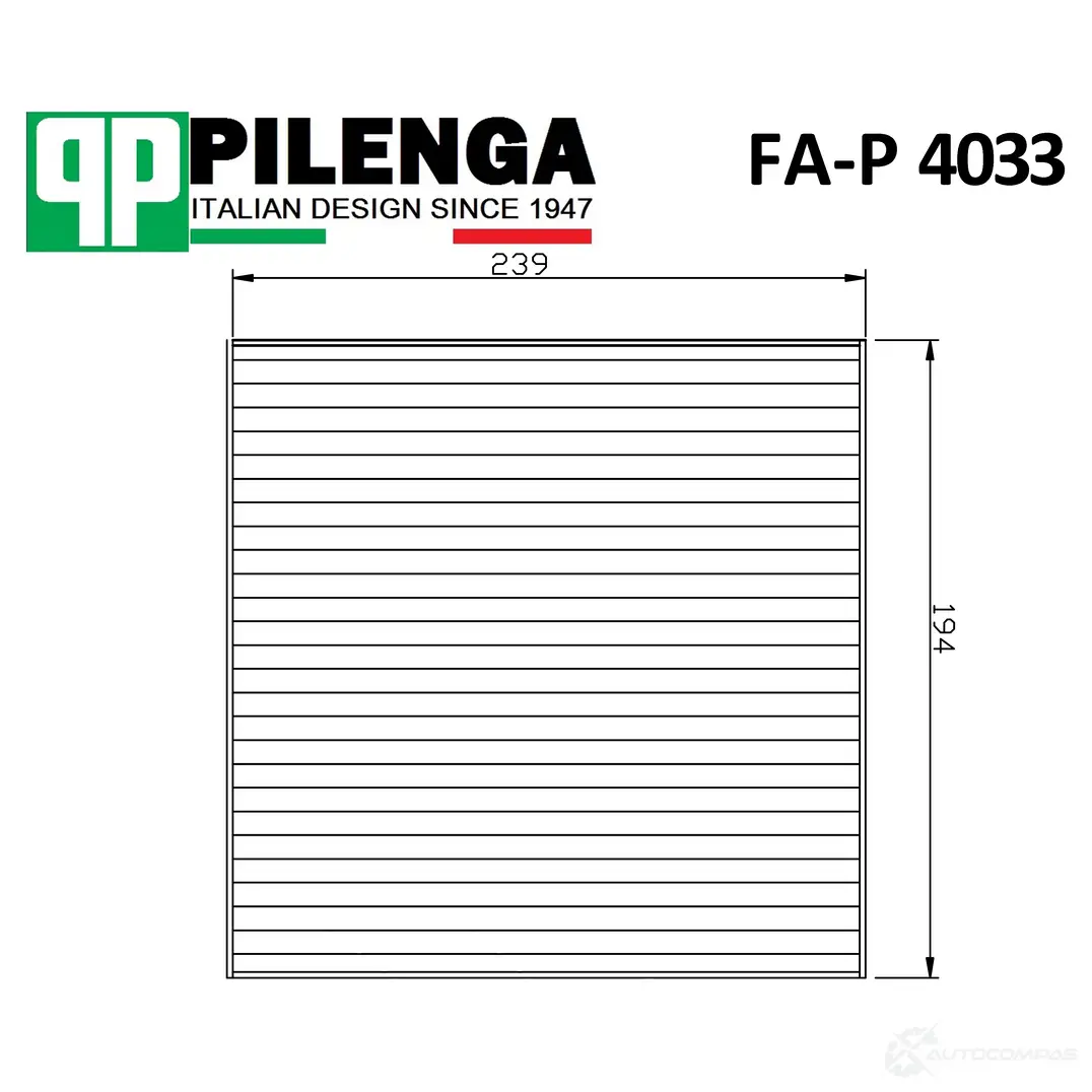 Фильтр салонный, угольный PILENGA 1440666543 NF 0PGI FAP4033 изображение 0