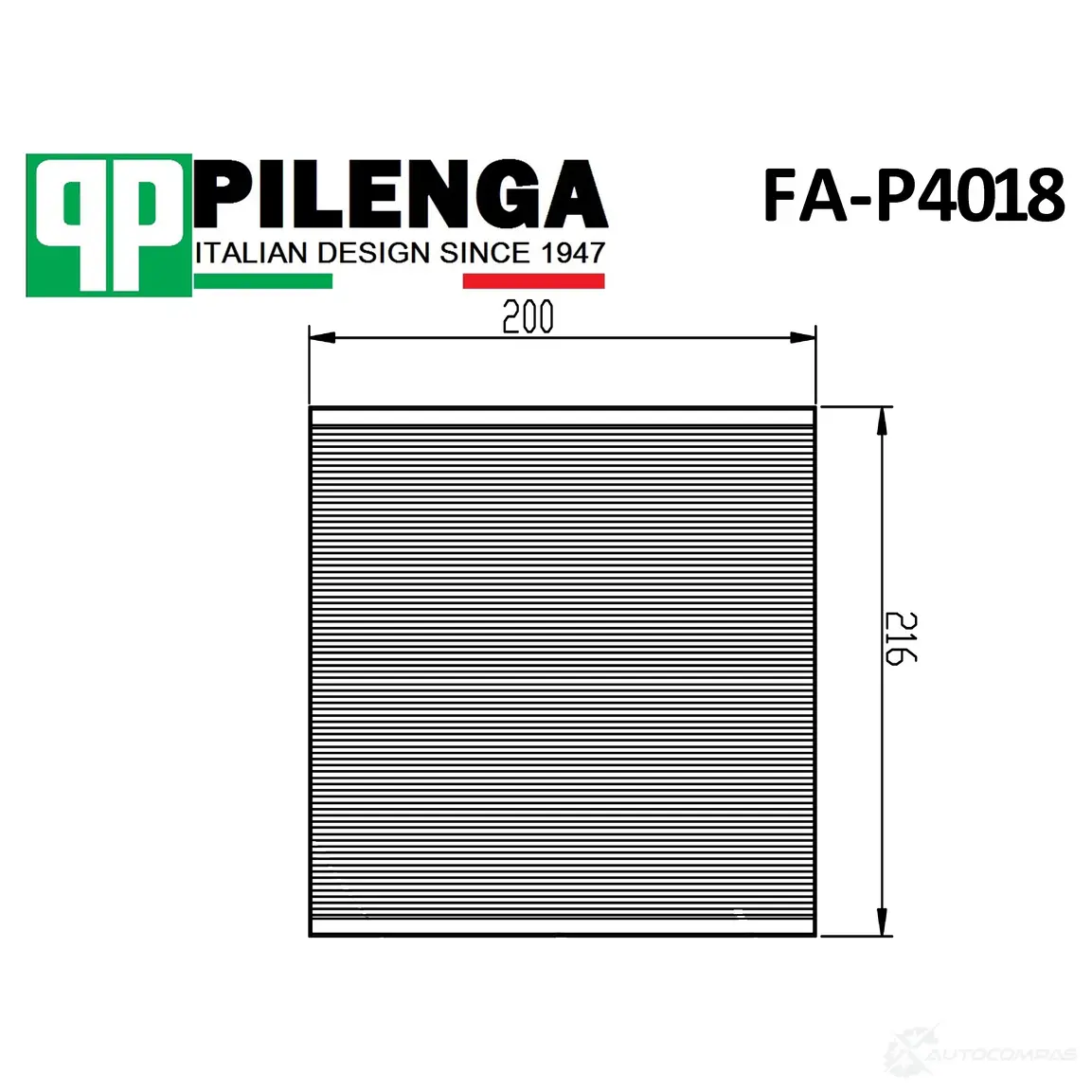 Фильтр салонный PILENGA FAP4018 1440666573 9VC RX изображение 0