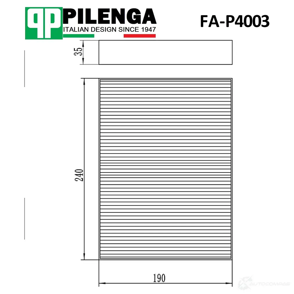 Фильтр салонный угольный ЗАМЕНЕН на FA-P 4004-C PILENGA 1440666595 RT7D9 2J FAP4003 изображение 0