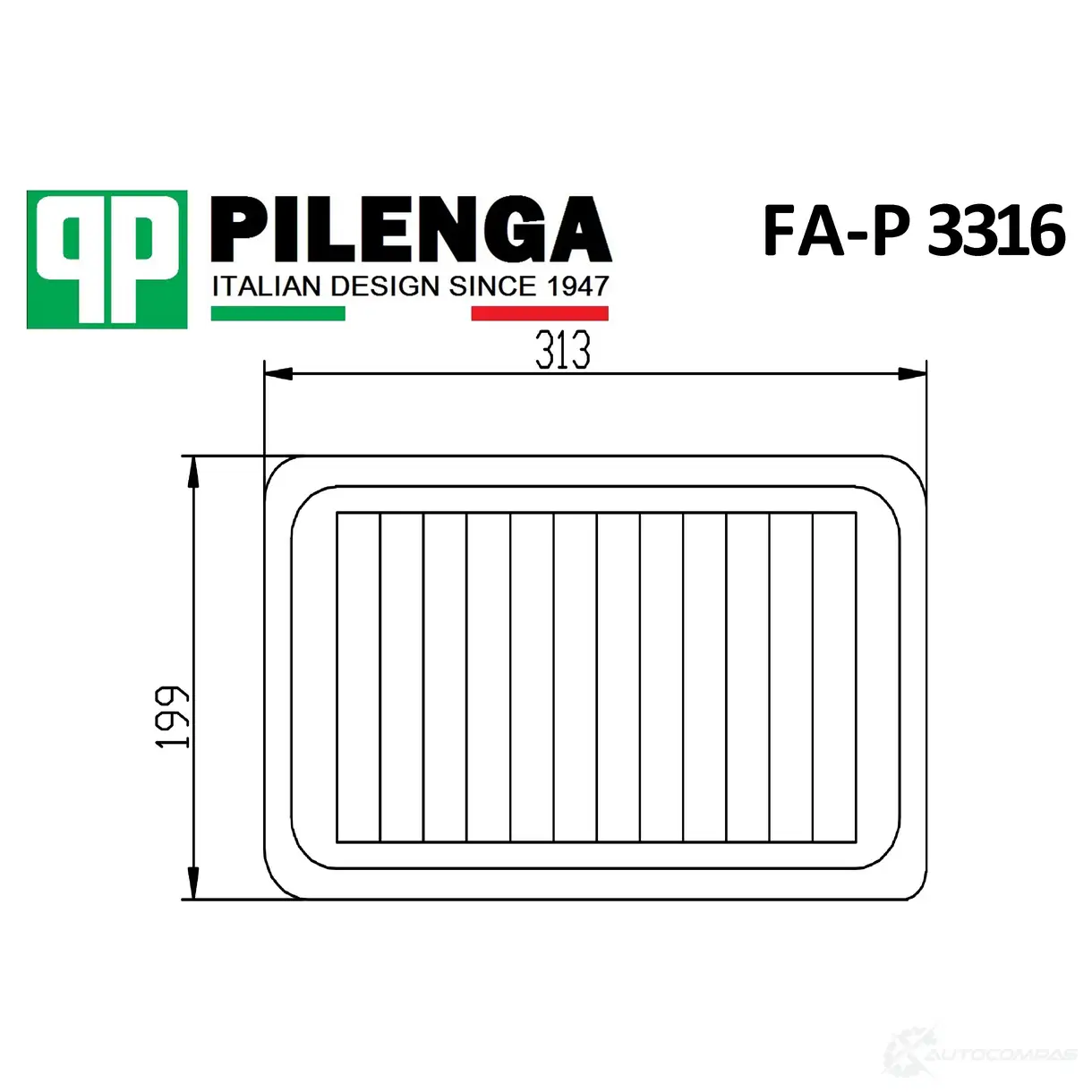 Фильтр воздушный PILENGA FAP3316 1440666609 ECXND BI изображение 0