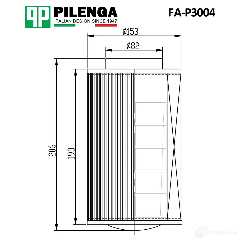 Фильтр воздушный, круглый PILENGA FAP3004 1440666622 4AC BJJ