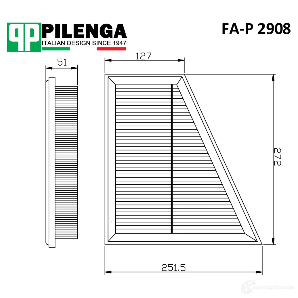 Фильтр воздушный PILENGA FUQMM P6 1440666626 FAP2908