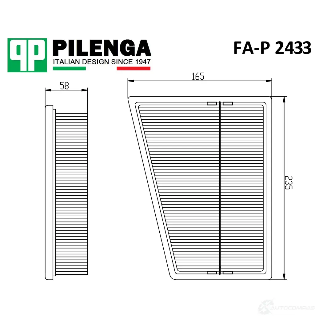 Фильтр воздушный PILENGA FAP2433 4C7EQ E 1440666629