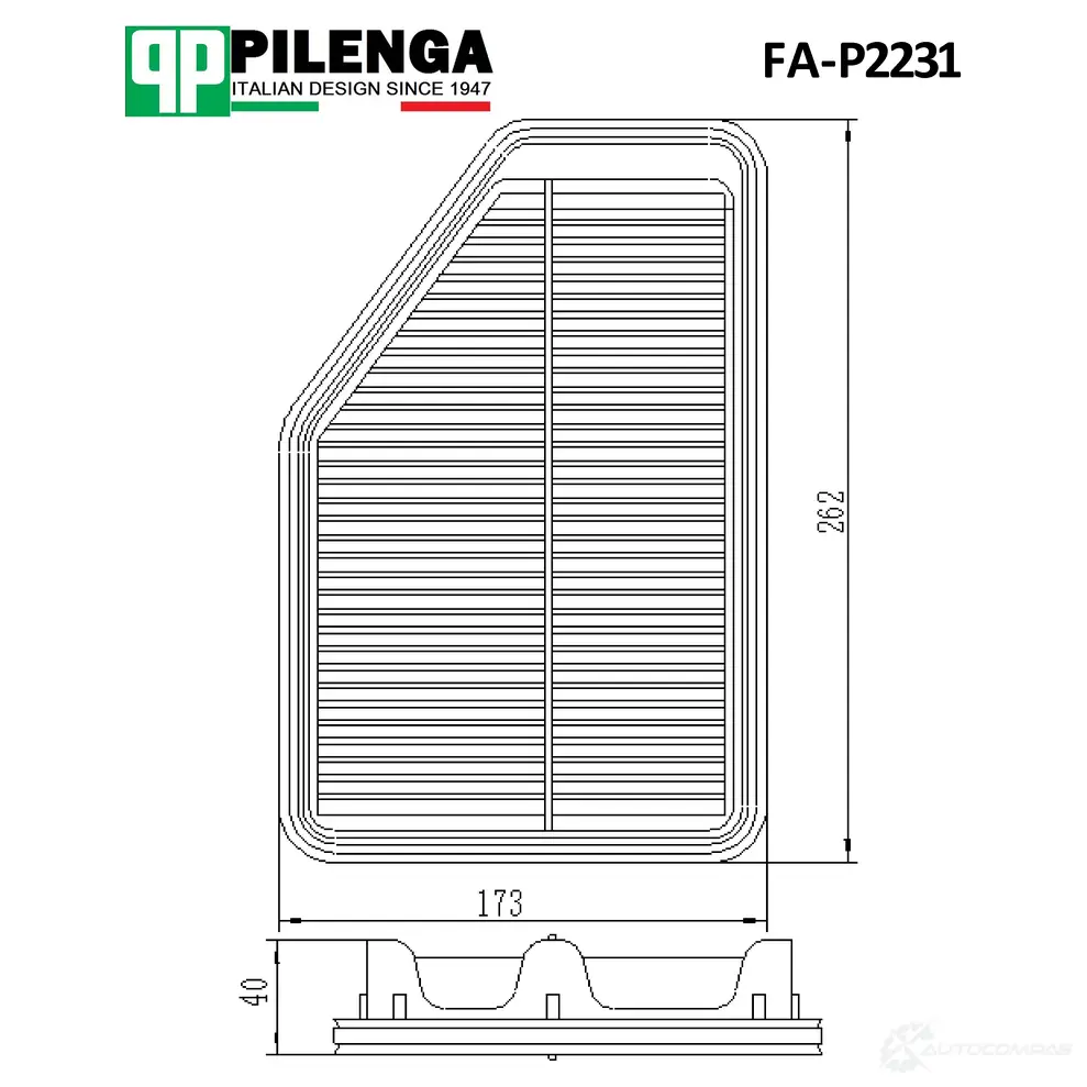 Фильтр воздушный PILENGA FAP2231 JT80I B 1440666708