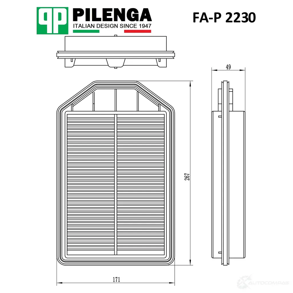 Фильтр воздушный PILENGA J2DC 8 FAP2230 1440666709