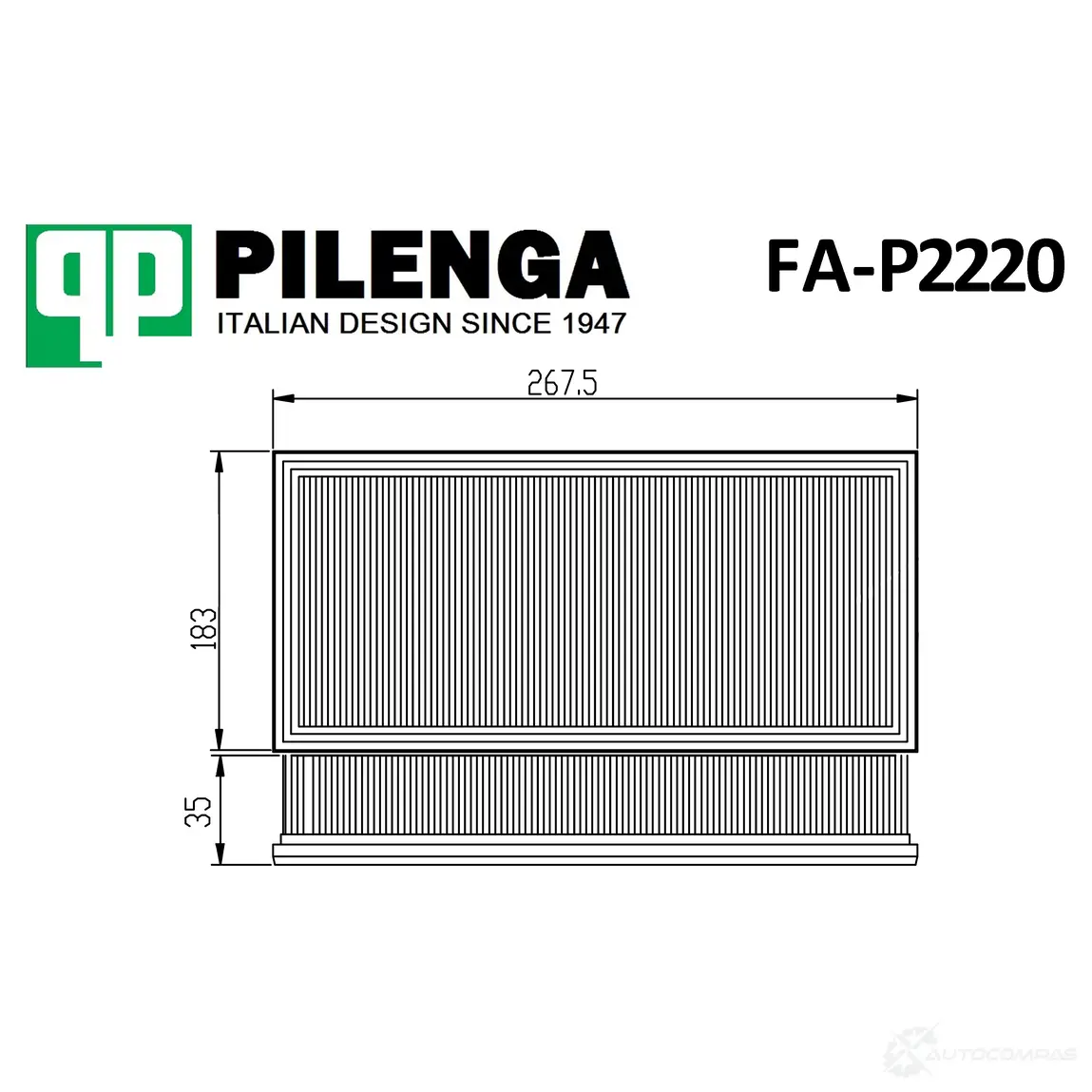 Фильтр воздушный PILENGA FAP2220 X N155A 1440666723