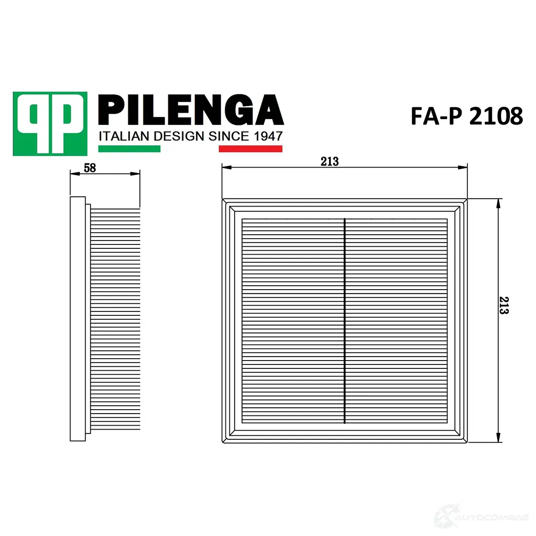 Фильтр воздушный, инжектор плоский PILENGA 1440666745 A 26OE FAP2108