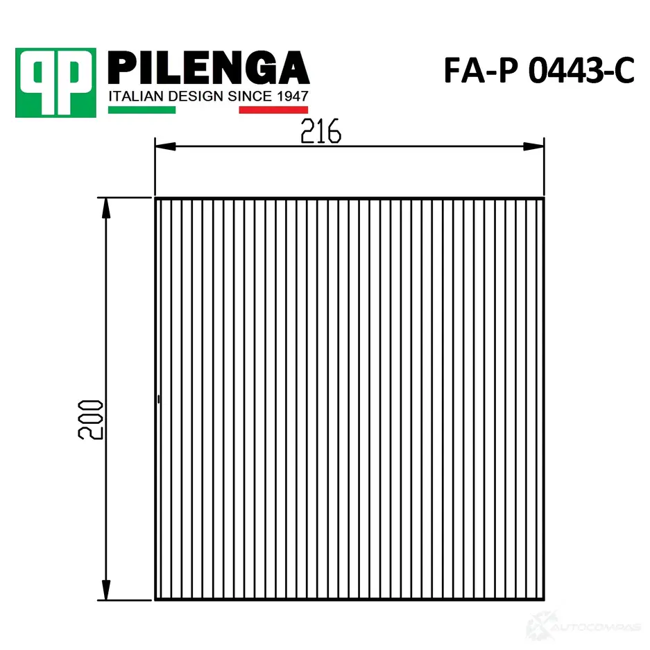 Фильтр салонный, угольный PILENGA FAP0443C 1440666762 452 CL изображение 0